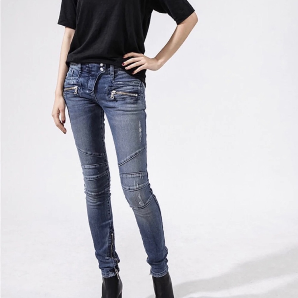 Balmain Moto Jeans size 38 (US 6)